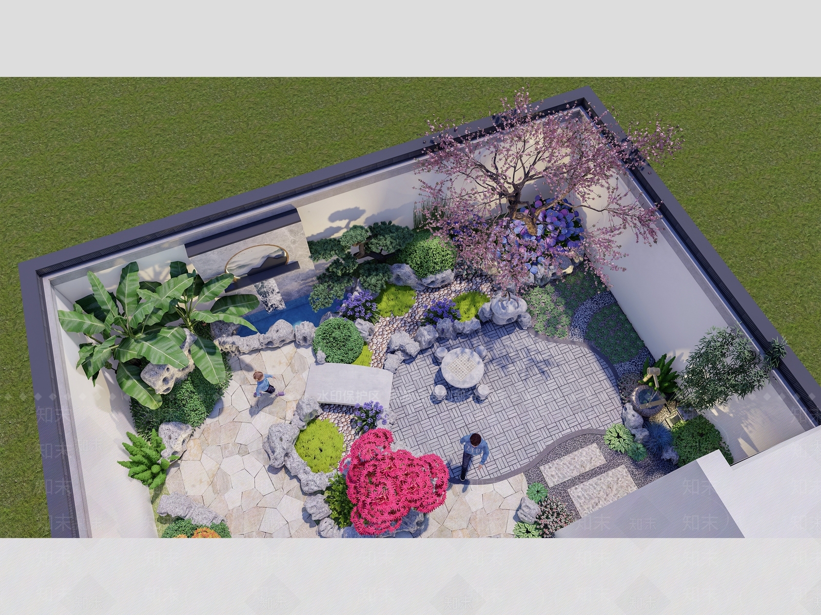 中式别墅庭院SU模型下载【ID:1175484414】
