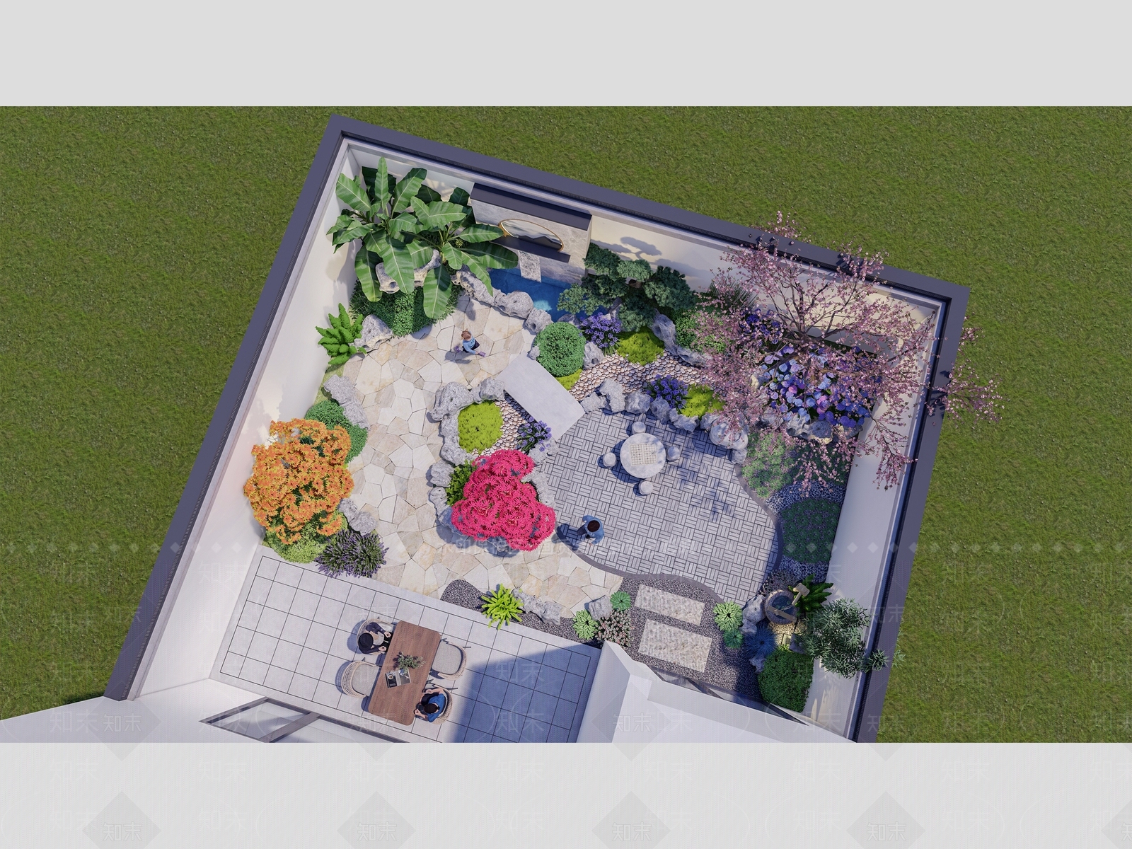 中式别墅庭院SU模型下载【ID:1175484414】