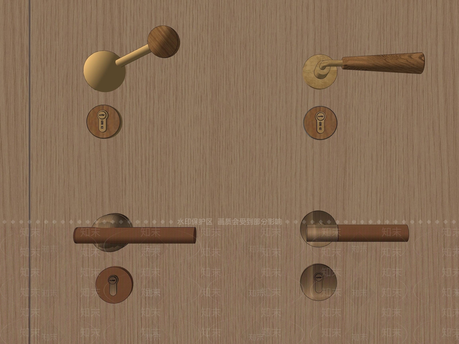 现代门把手SU模型下载【ID:1175489957】