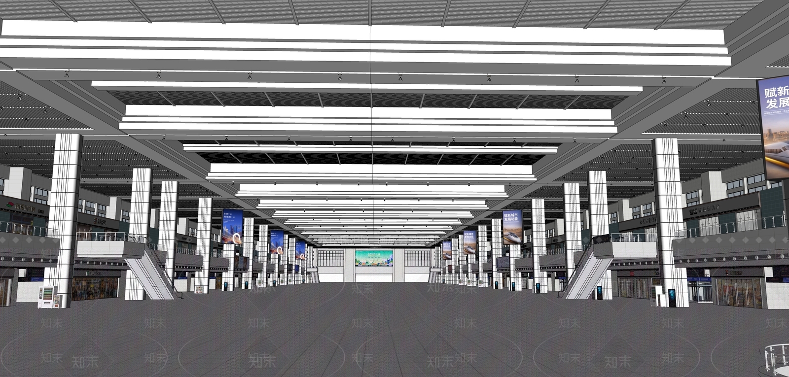 现代其他公共空间SU模型下载【ID:1175490766】