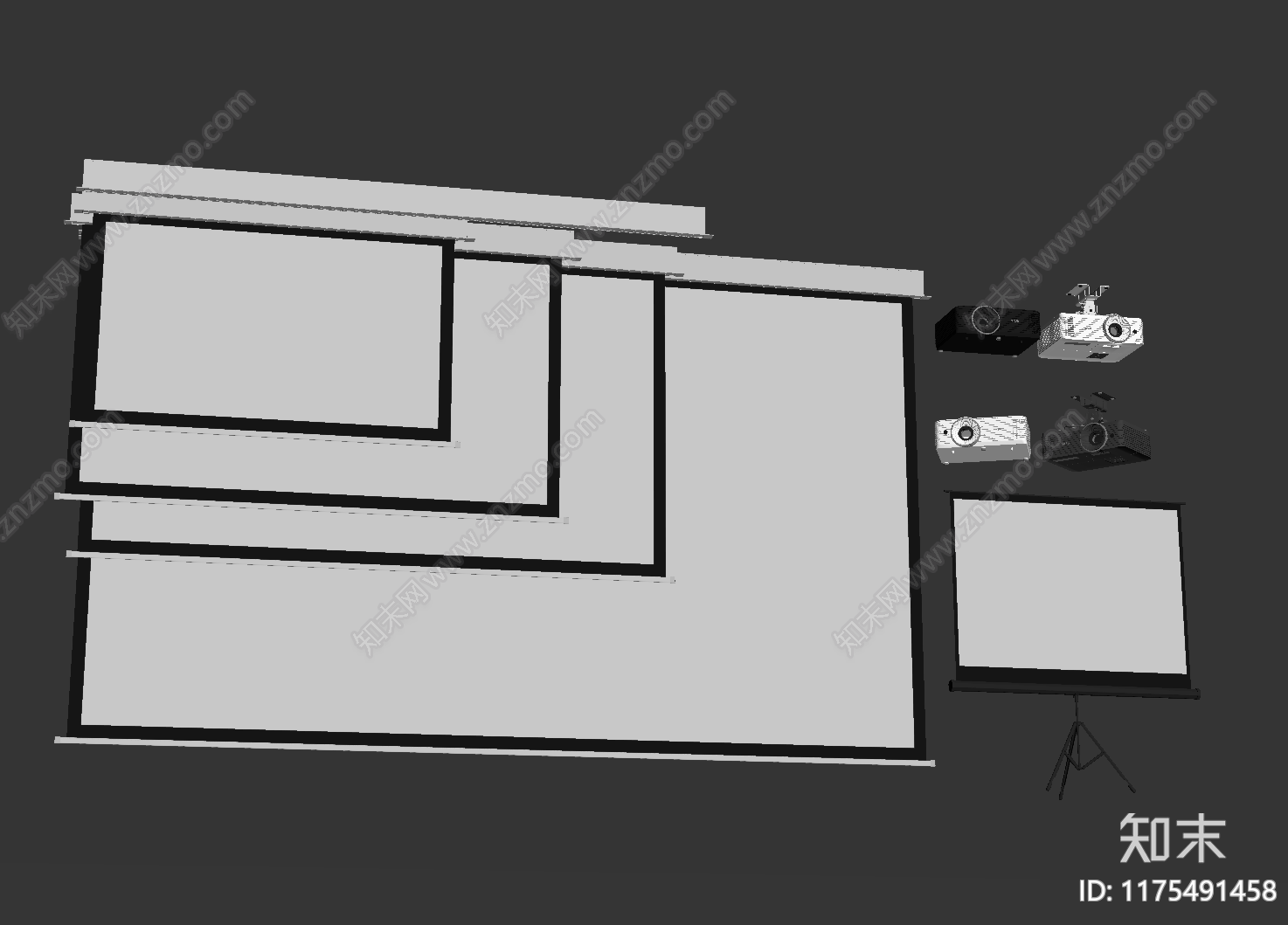 投影幕布SU模型下载【ID:1175491458】