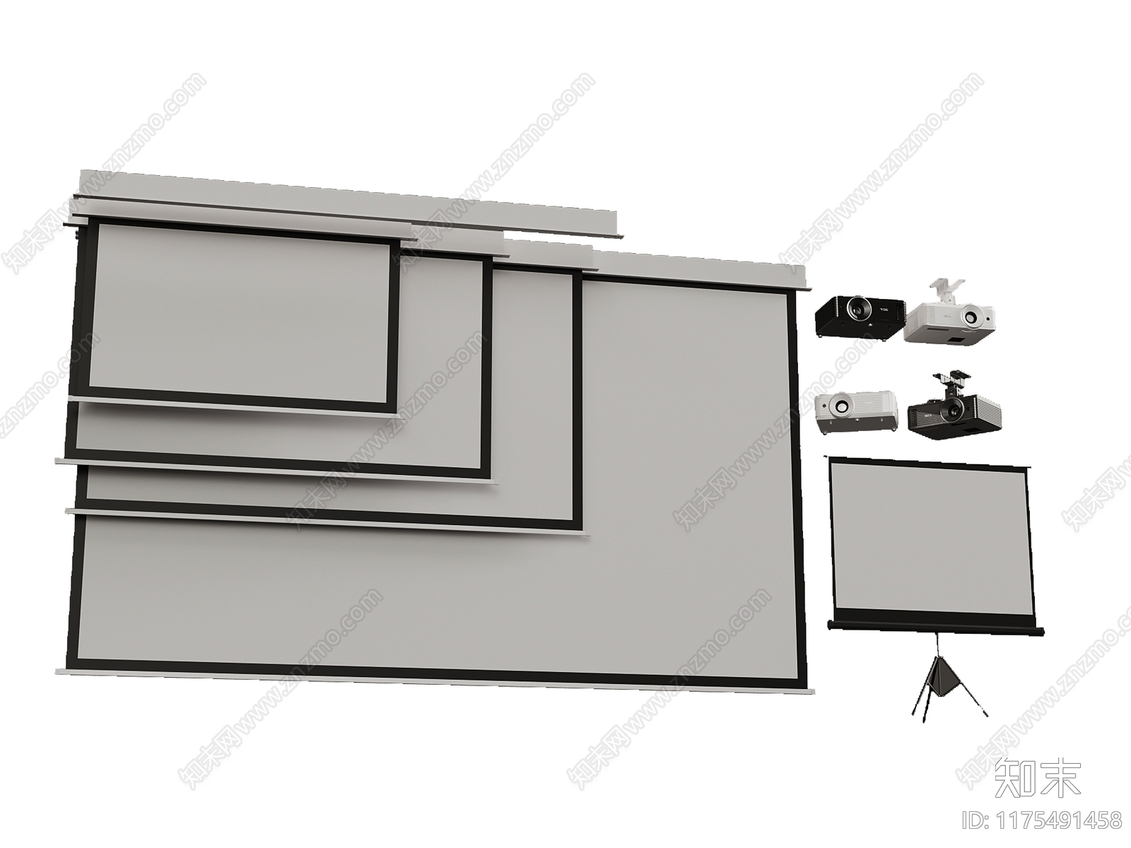 投影幕布SU模型下载【ID:1175491458】