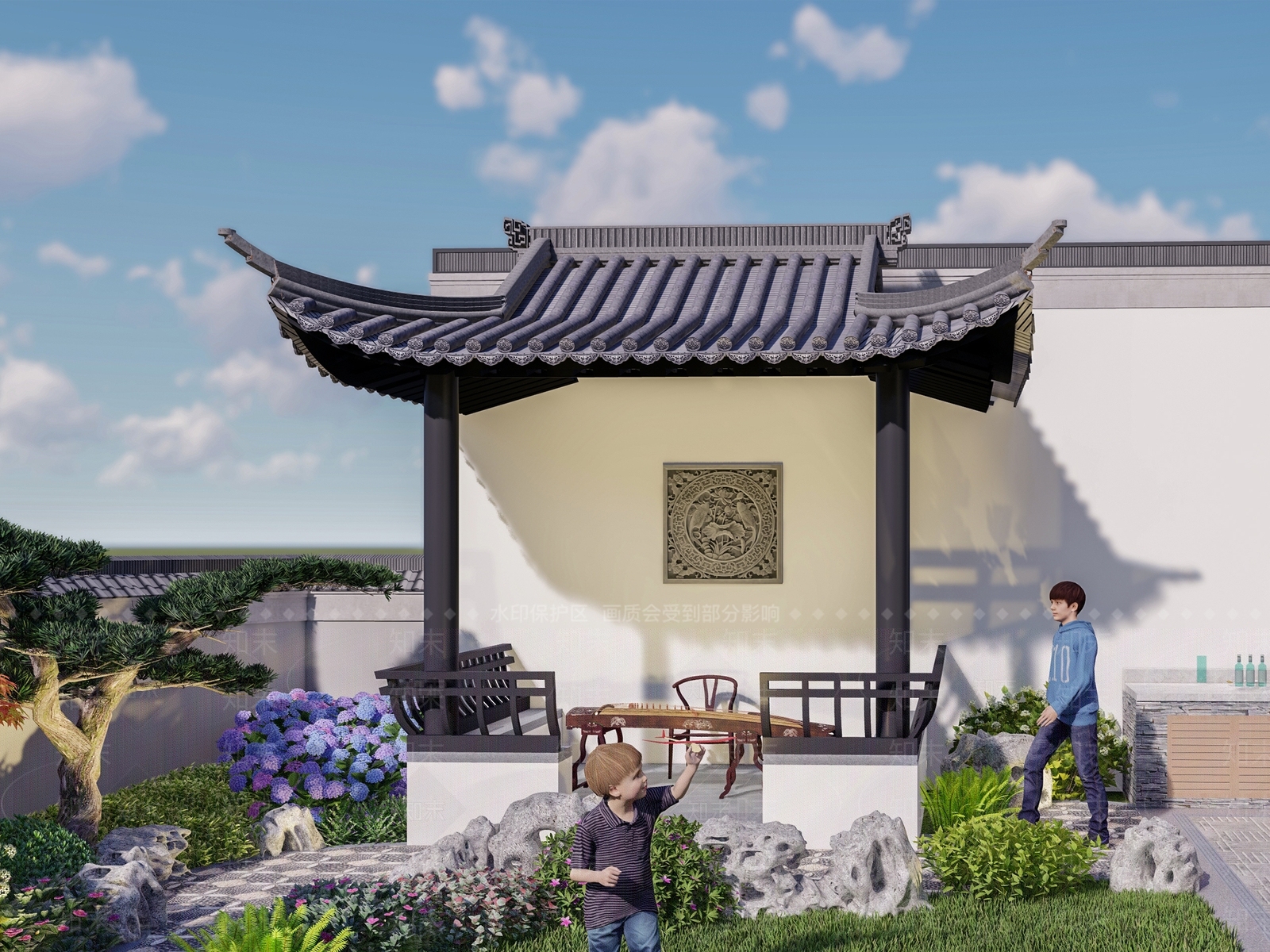 中式亭子SU模型下载【ID:1175493733】