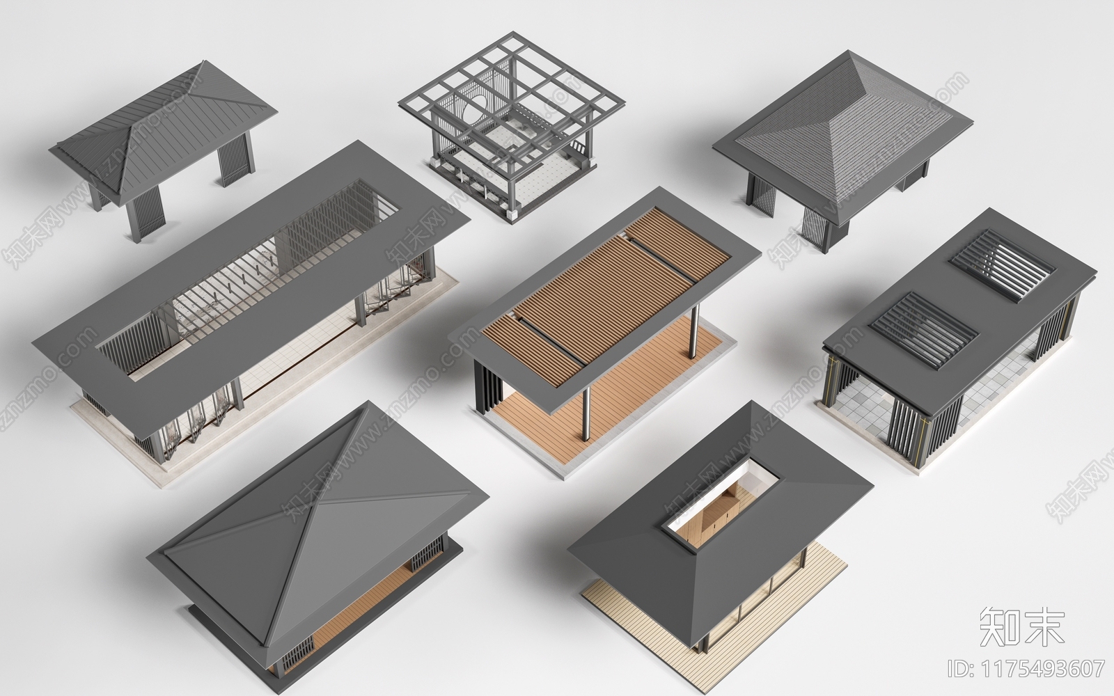 现代新中式亭子3D模型下载【ID:1175493607】