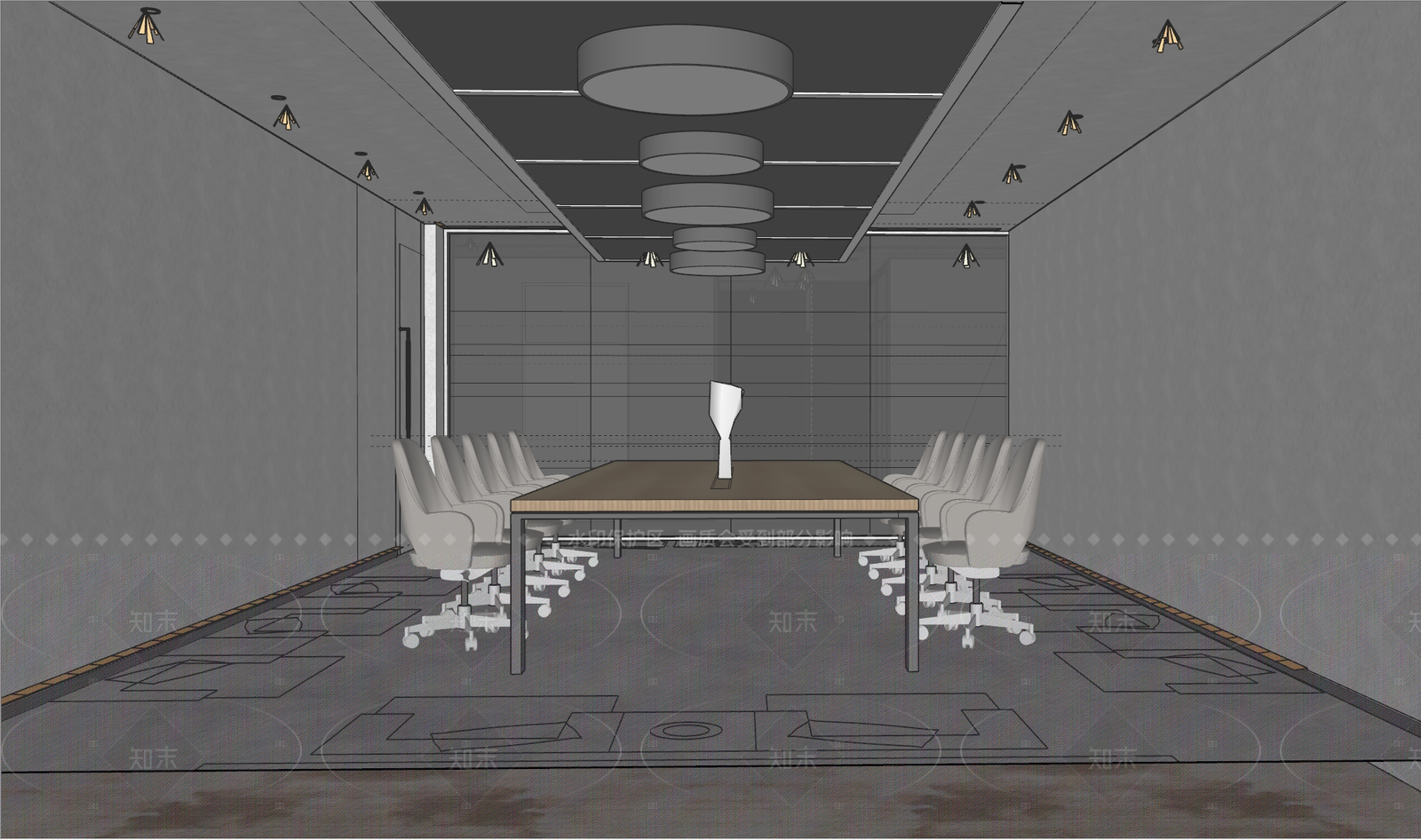 现代会议室SU模型下载【ID:1216050812】
