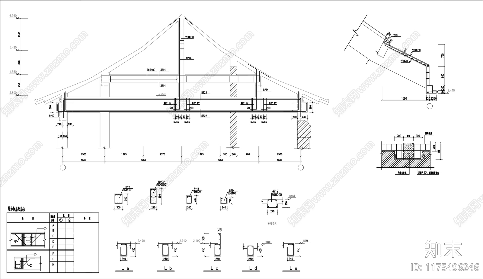 新中式民宿建筑cad施工图下载【ID:1175496246】