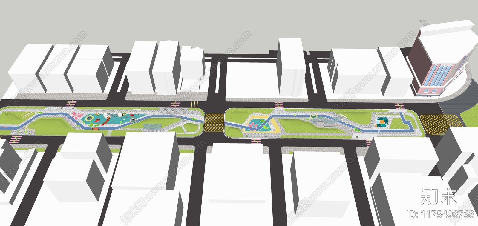 现代口袋公园SU模型下载【ID:1175498768】