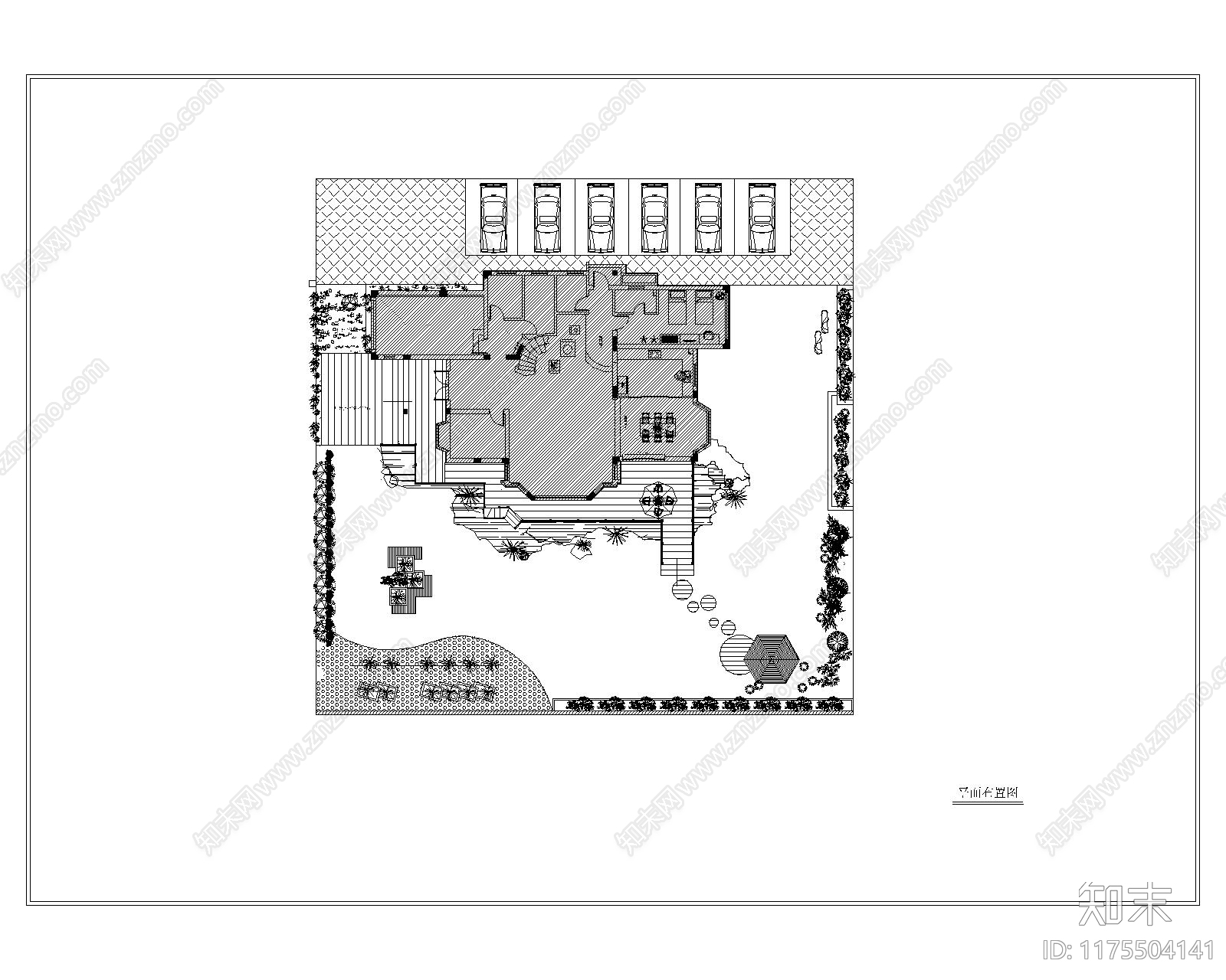 现代庭院cad施工图下载【ID:1175504141】