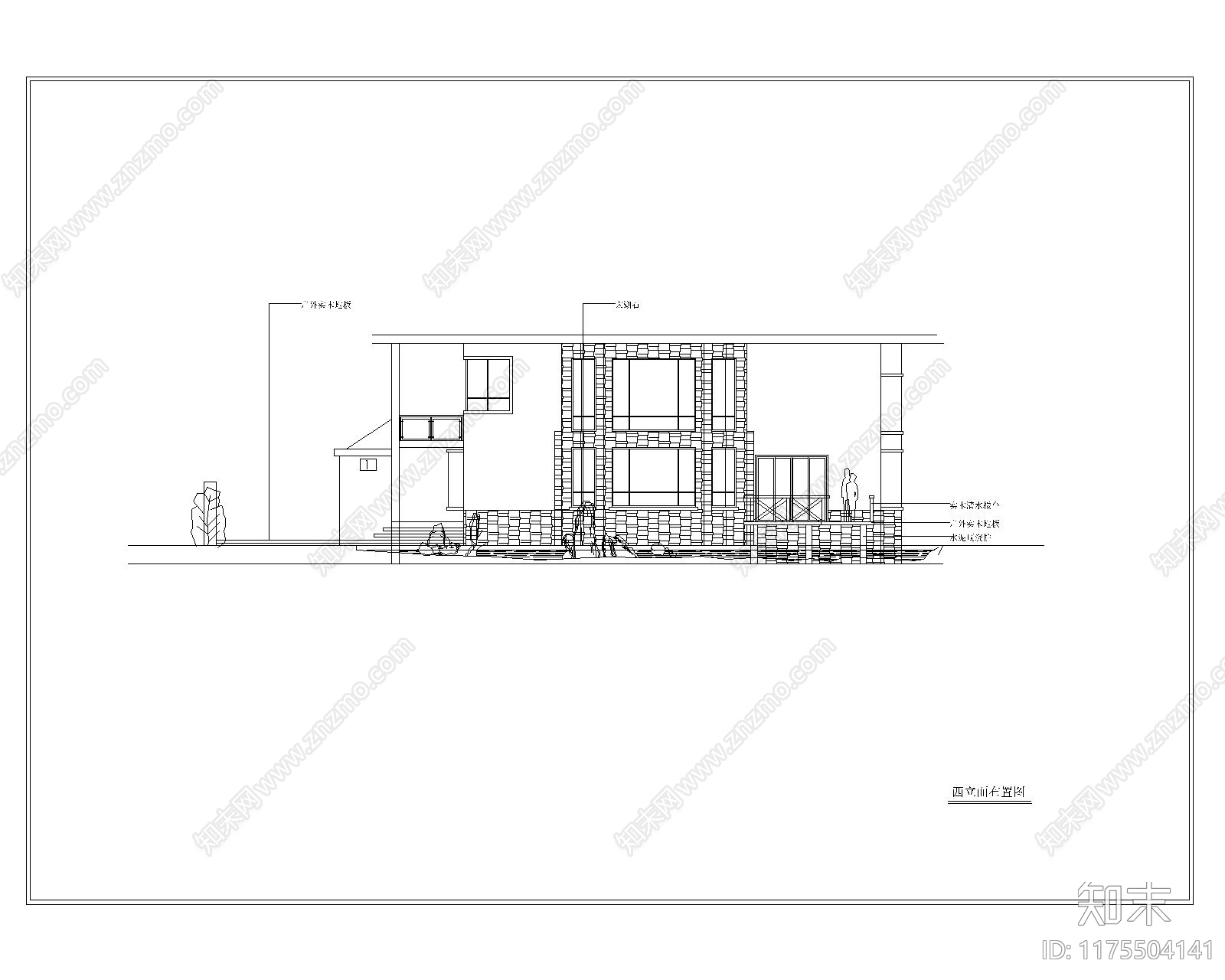 现代庭院cad施工图下载【ID:1175504141】