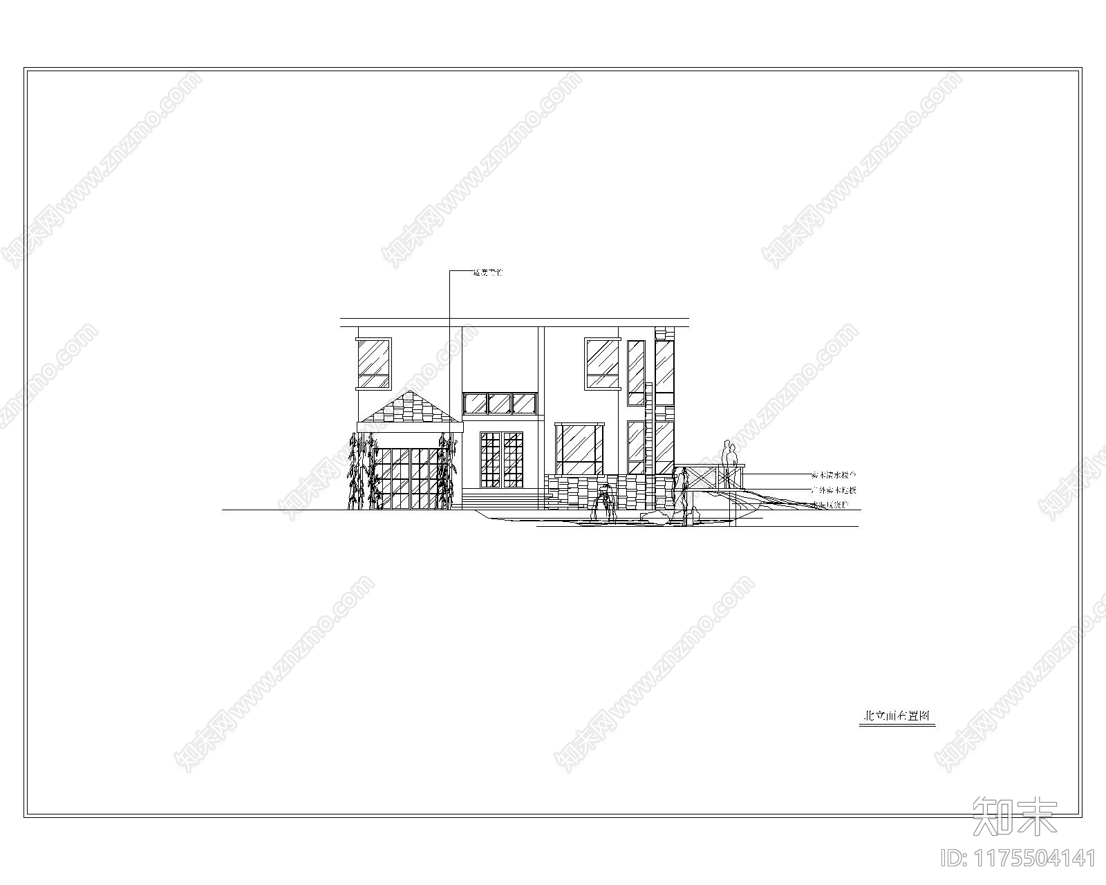 现代庭院cad施工图下载【ID:1175504141】