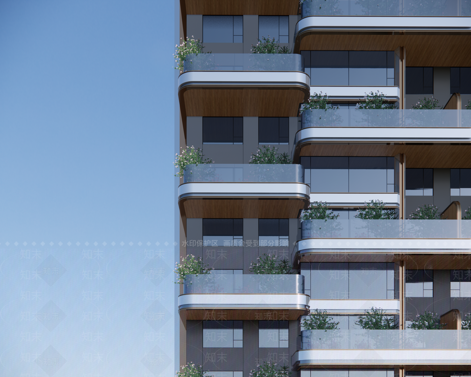 现代高层住宅SU模型下载【ID:1175508736】