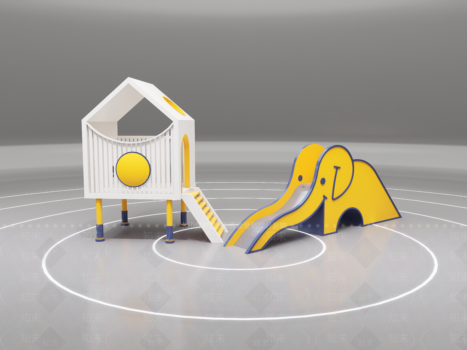 儿童滑梯SU模型下载【ID:1175508784】