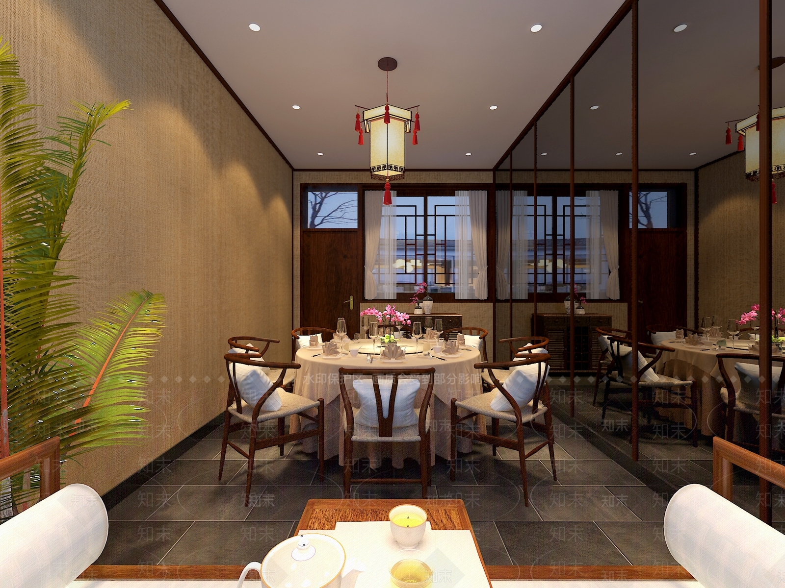 新中式中餐厅3D模型下载【ID:1175514365】