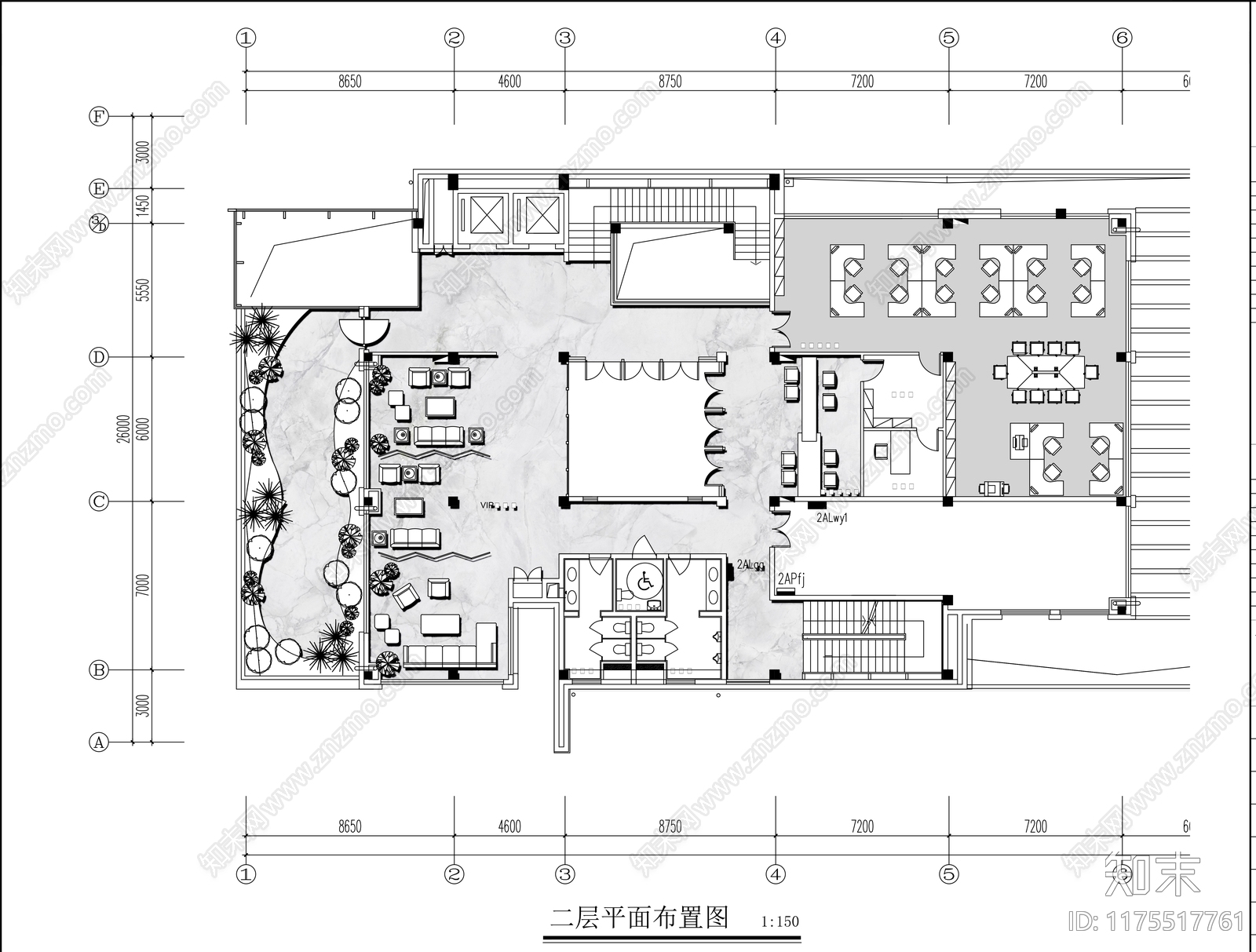 现代售楼处cad施工图下载【ID:1175517761】