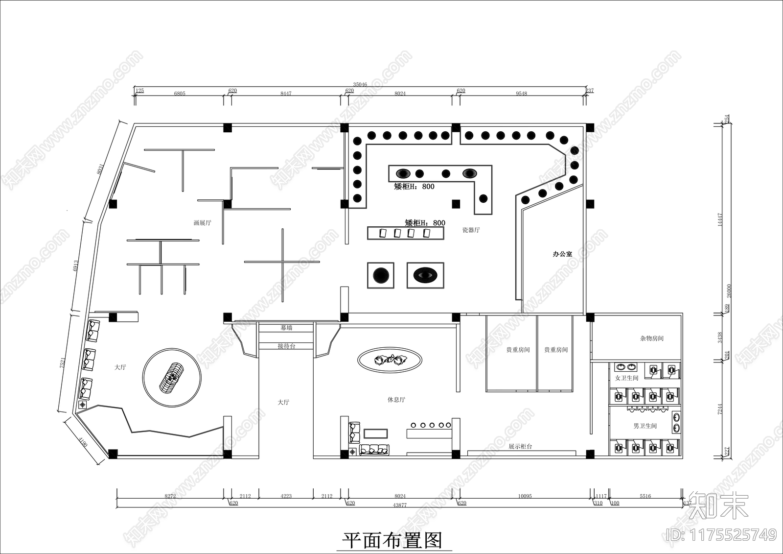 现代展厅cad施工图下载【ID:1175525749】