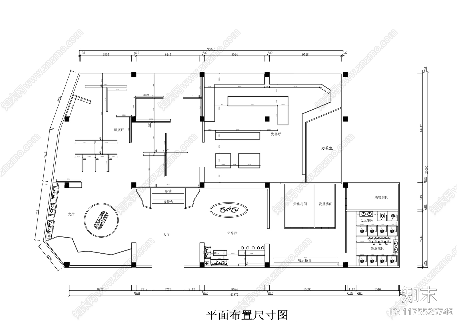 现代展厅cad施工图下载【ID:1175525749】