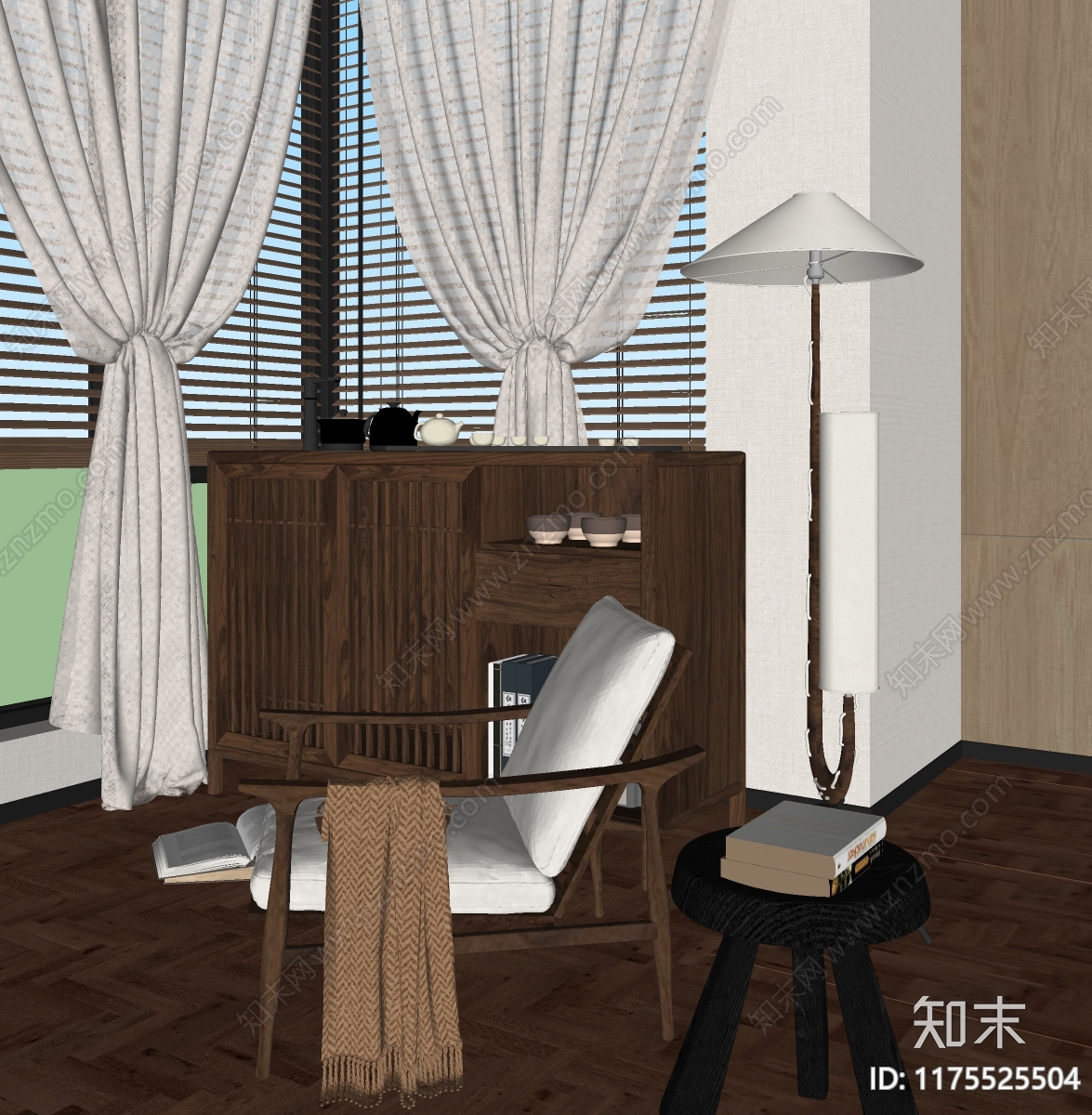 新中式斗柜SU模型下载【ID:1175525504】