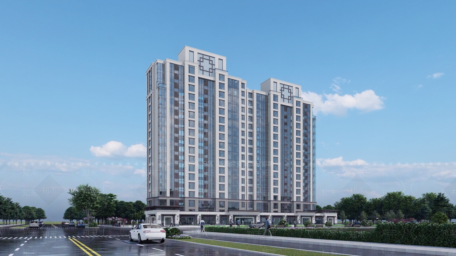 现代多层住宅SU模型下载【ID:1175526028】