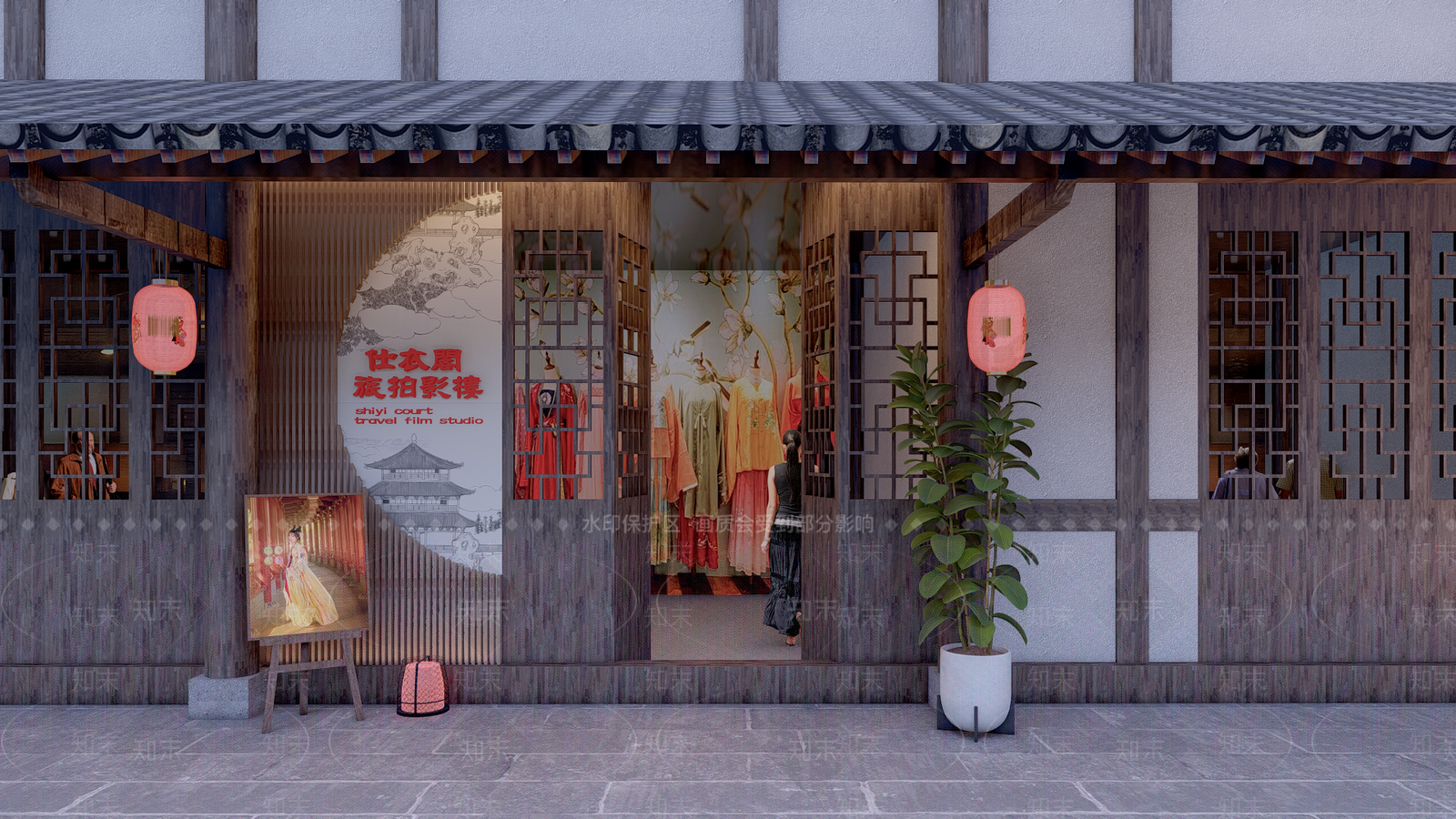 新中式婚纱摄影店SU模型下载【ID:1175531160】