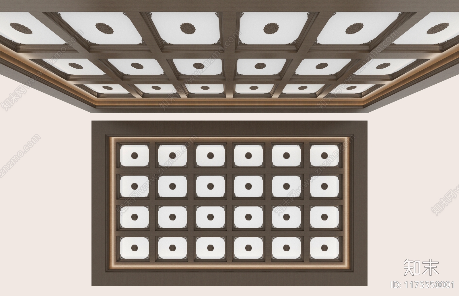 新中式中式吊顶3D模型下载【ID:1175550001】