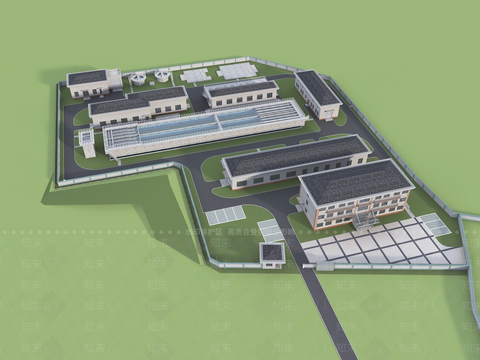 现代新中式厂房SU模型下载【ID:1175561433】