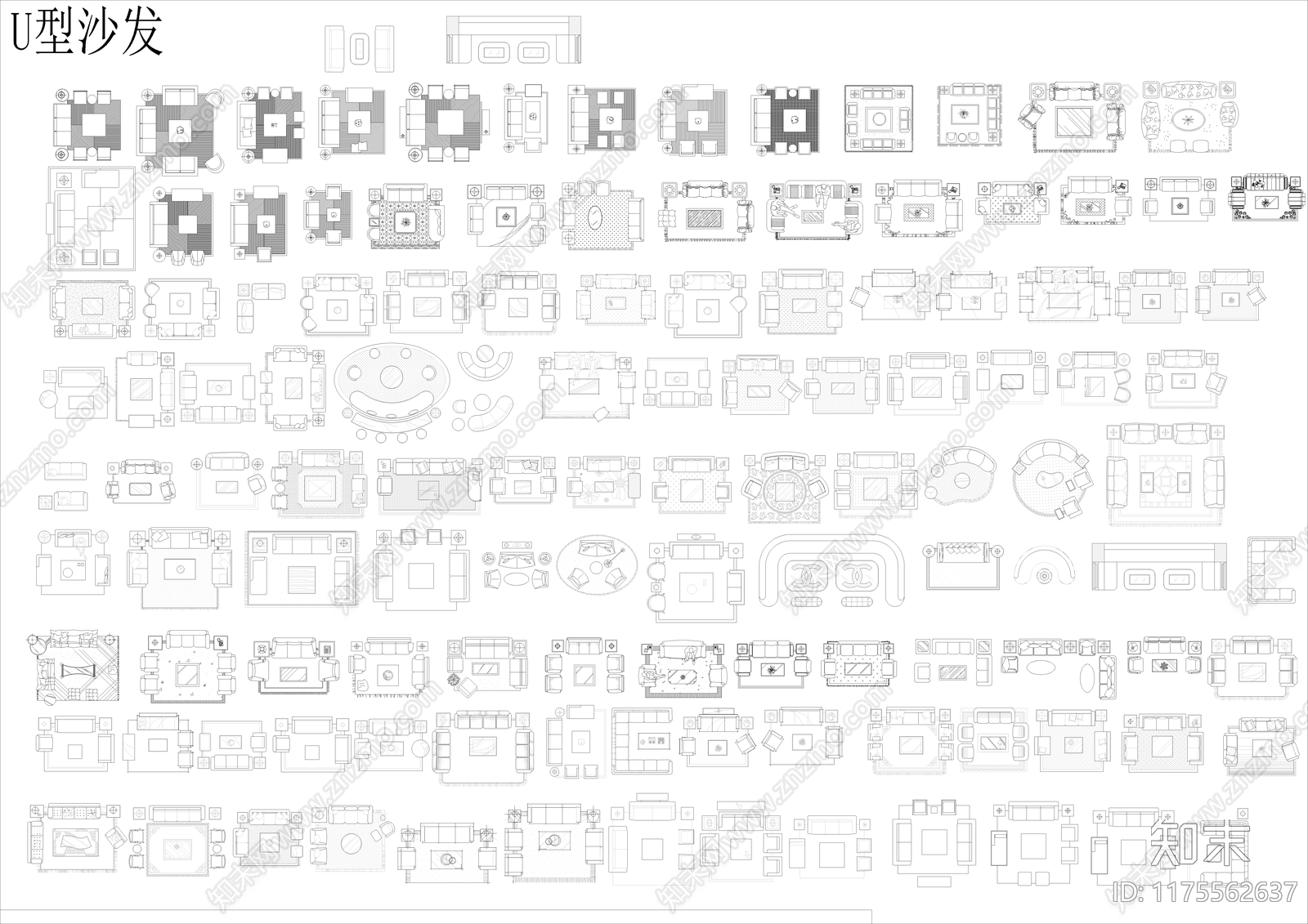 现代中式综合家具图库cad施工图下载【ID:1175562637】