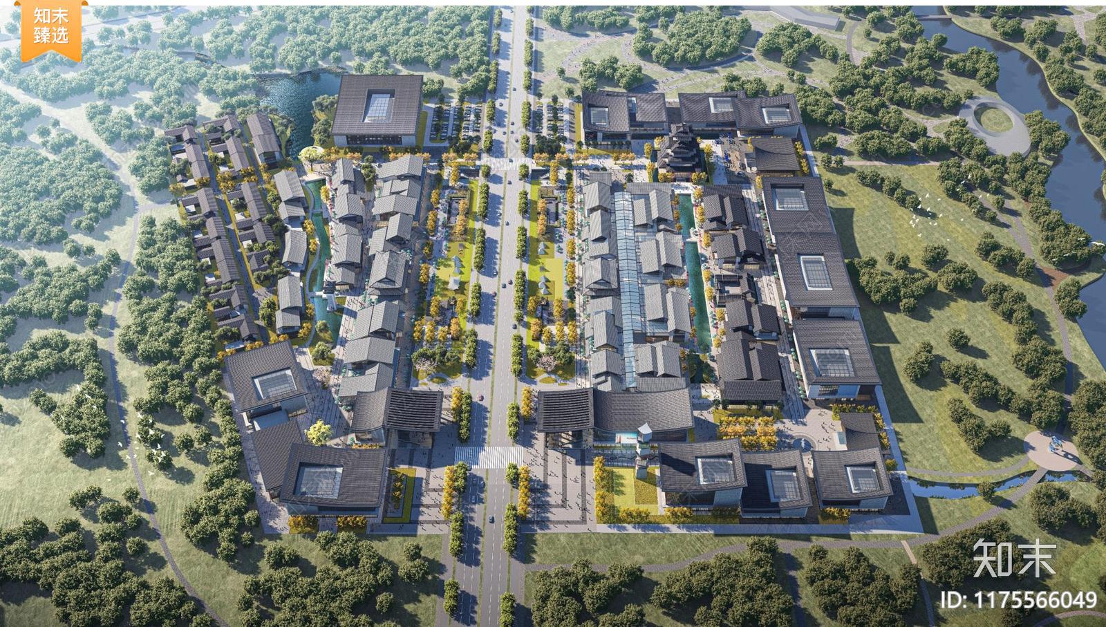 新中式商业街区建筑下载【ID:1175566049】