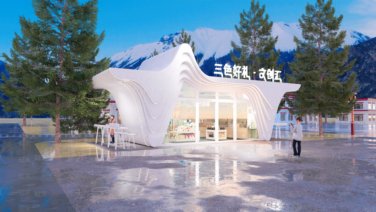 现代风格建筑SU模型下载【ID:1175567187】