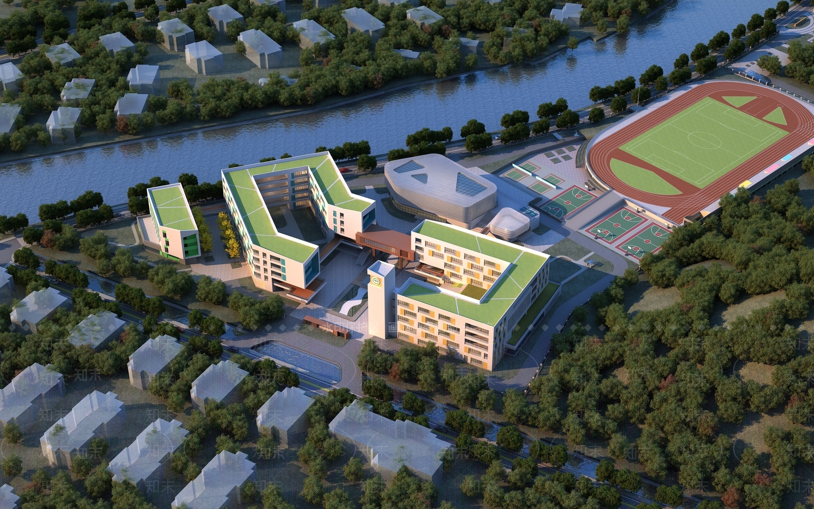 现代办公楼3D模型下载【ID:1175572317】