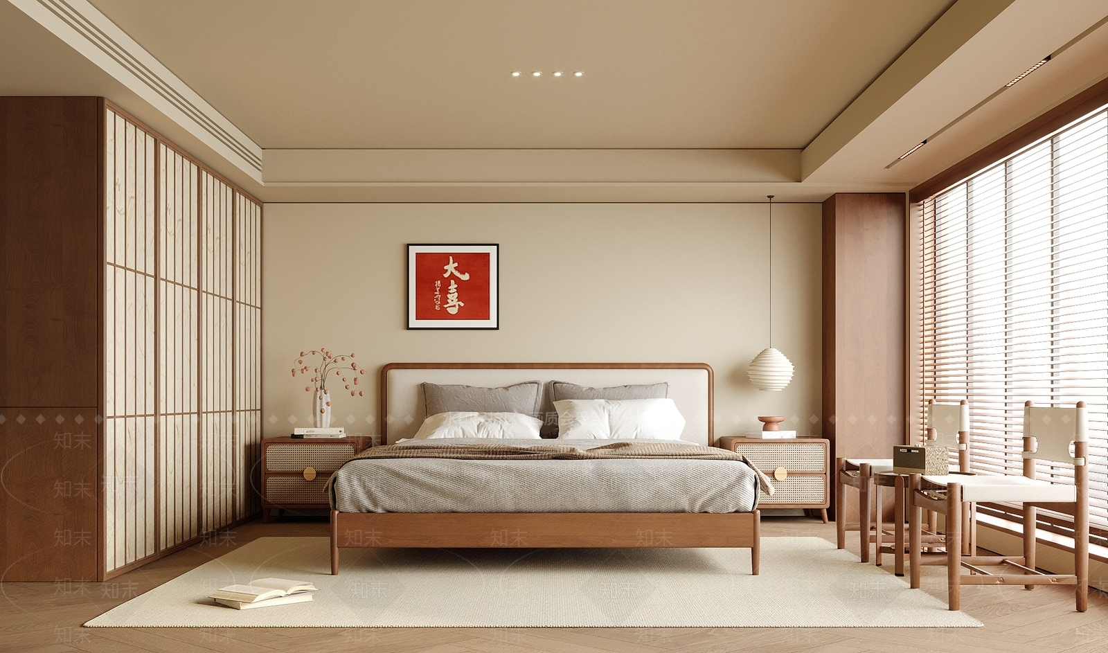 日式家居卧室3D模型下载【ID:1175584432】