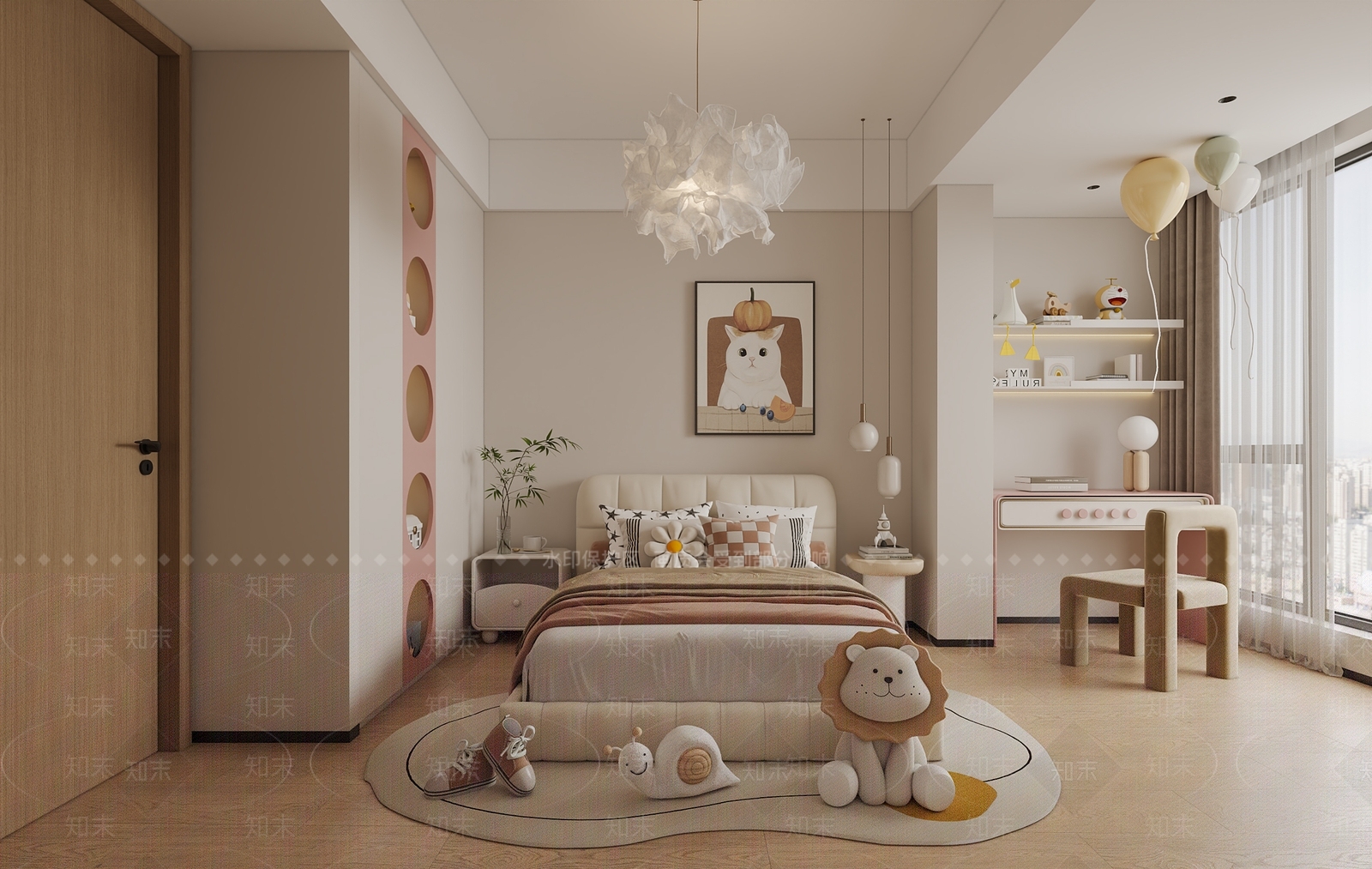 现代女孩房SU模型下载【ID:1175587271】