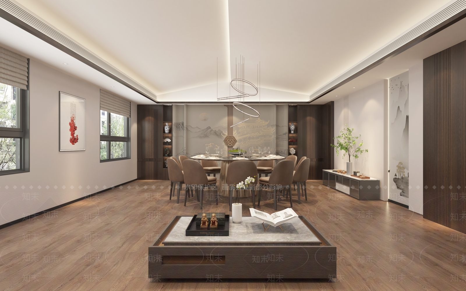 新中式包厢3D模型下载【ID:1175591968】