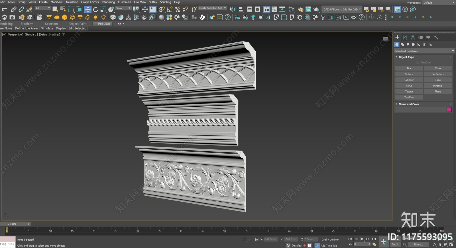 法式复古线条3D模型下载【ID:1175593095】