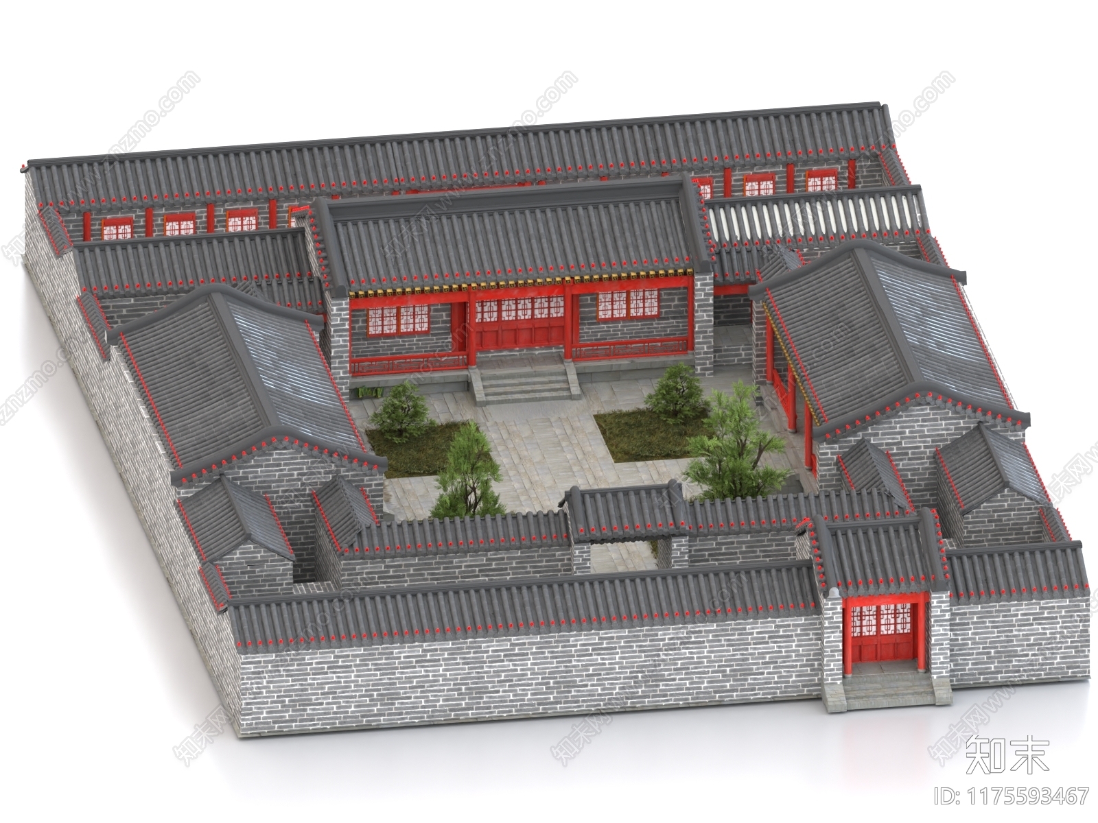 中式古建3D模型下载【ID:1175593467】