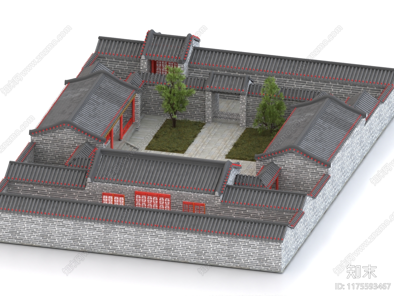 中式古建3D模型下载【ID:1175593467】