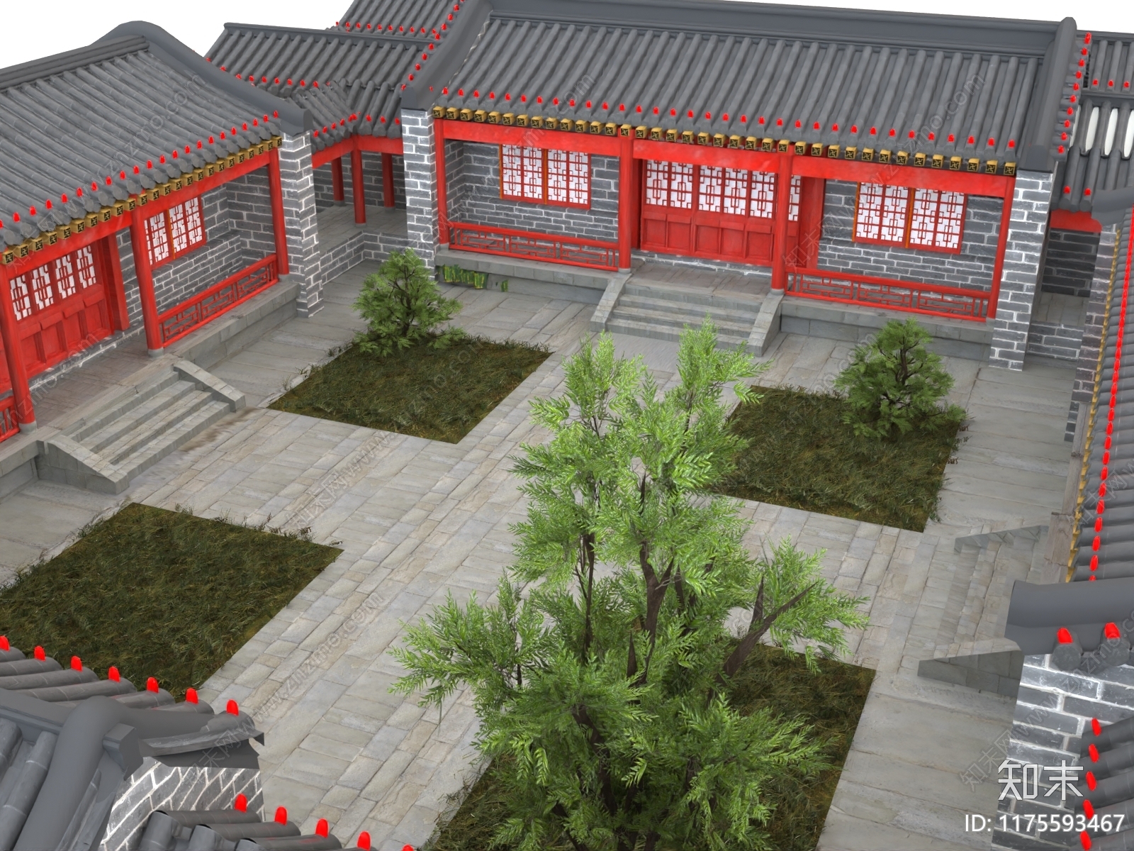 中式古建3D模型下载【ID:1175593467】