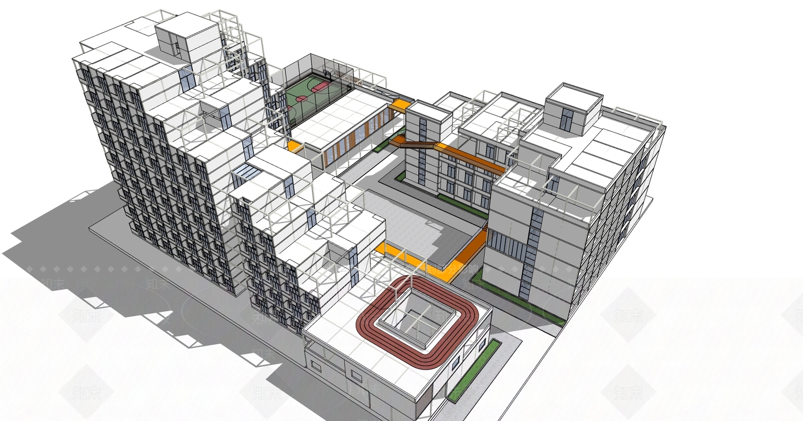 现代多层住宅SU模型下载【ID:1175600897】