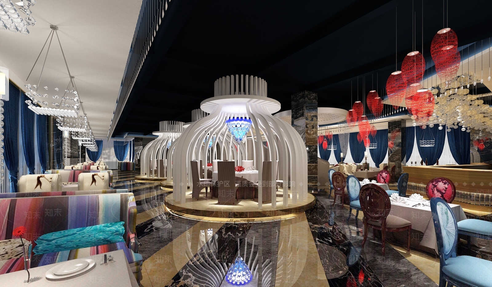 现代西餐厅3D模型下载【ID:1175611492】