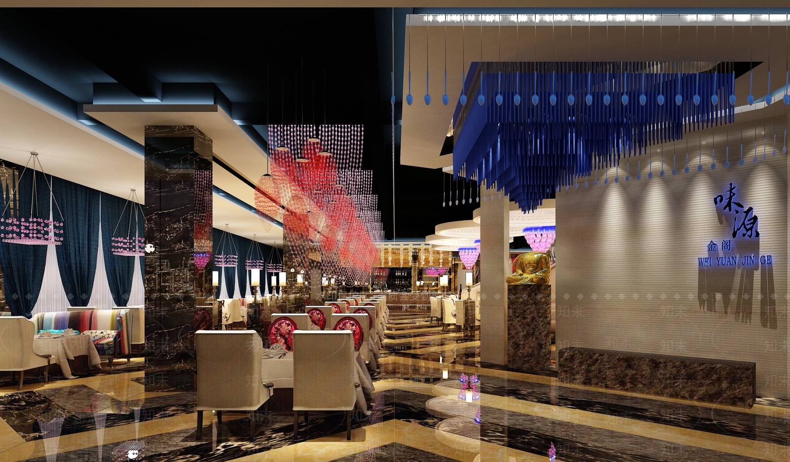 现代西餐厅3D模型下载【ID:1175612640】