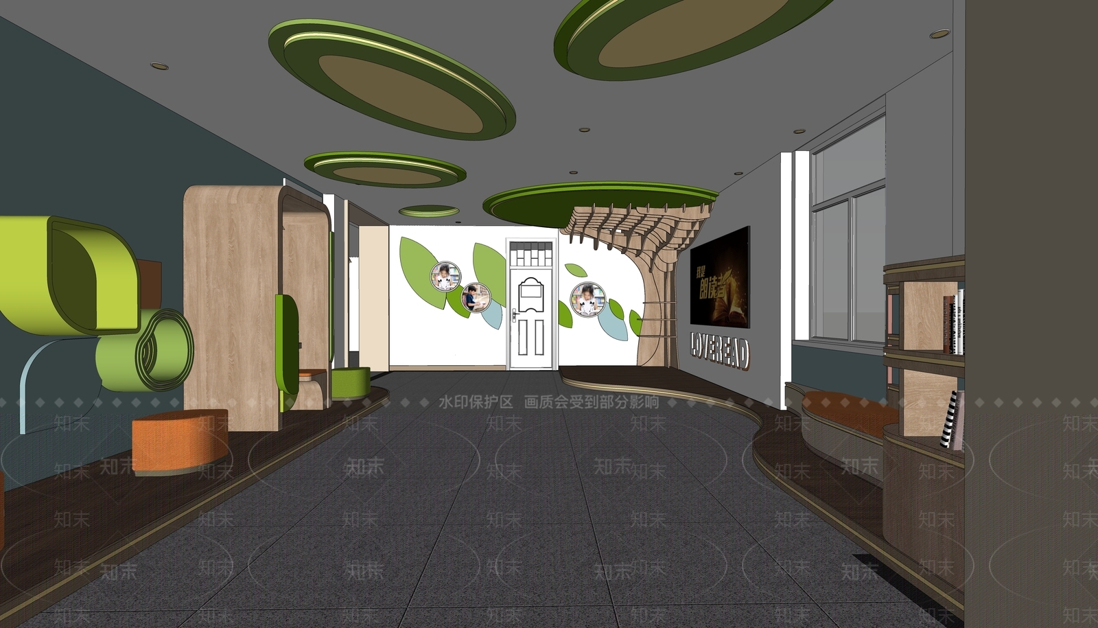 现代简约其他学校空间SU模型下载【ID:1175618070】