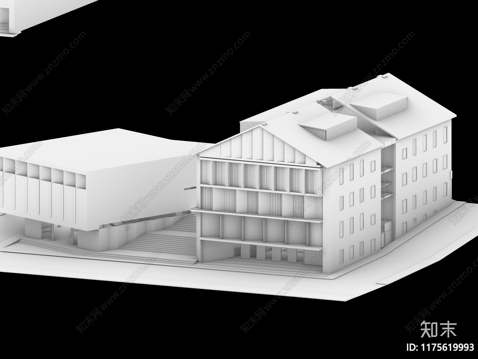 现代学校建筑SU模型下载【ID:1175619993】