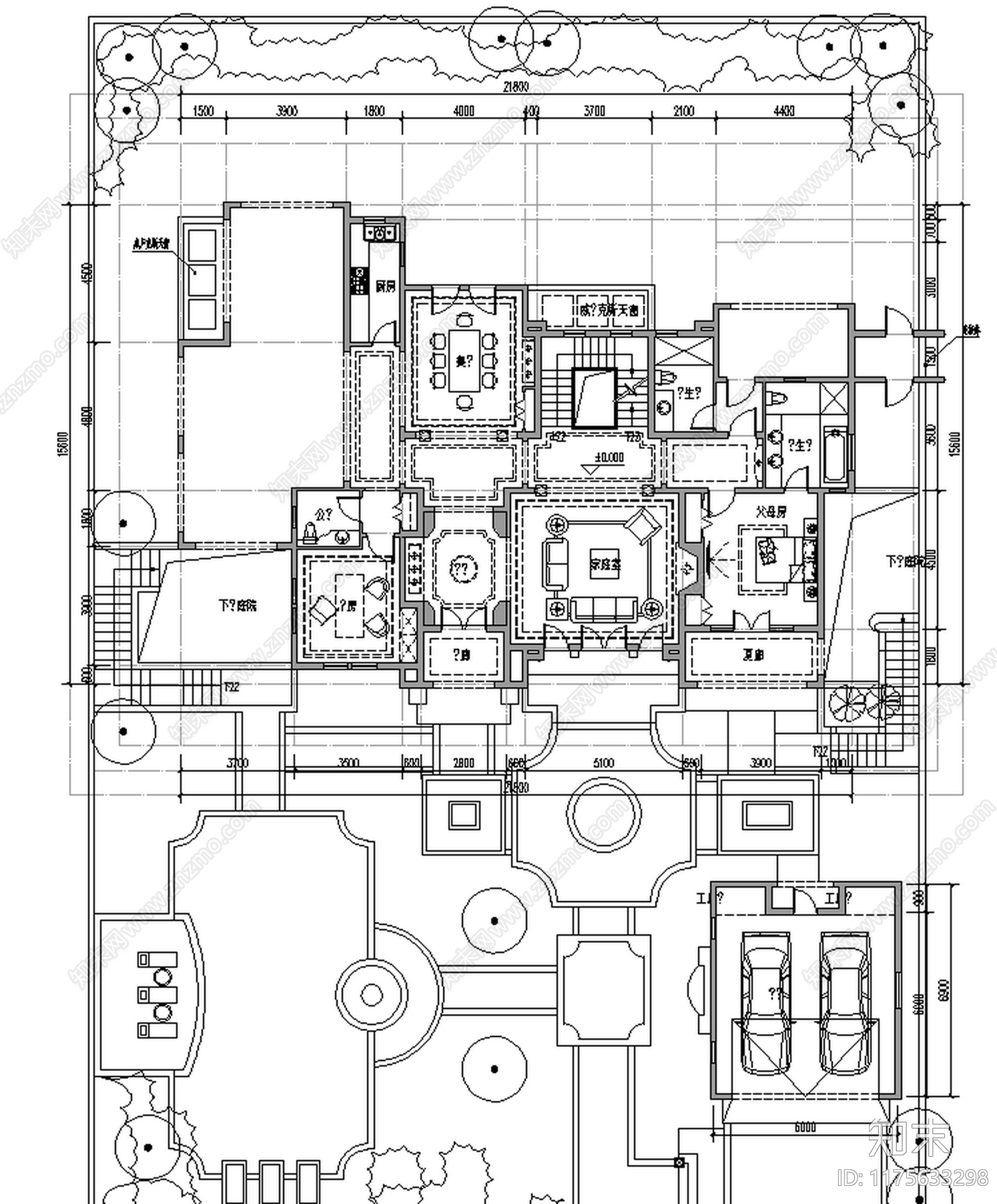 法式别墅建筑cad施工图下载【ID:1175633298】