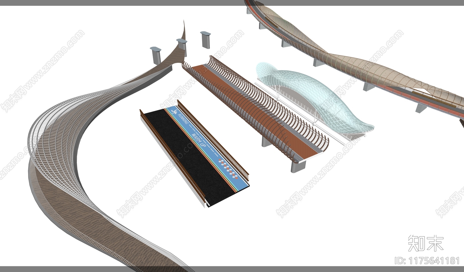 现代景观桥SU模型下载【ID:1175641181】