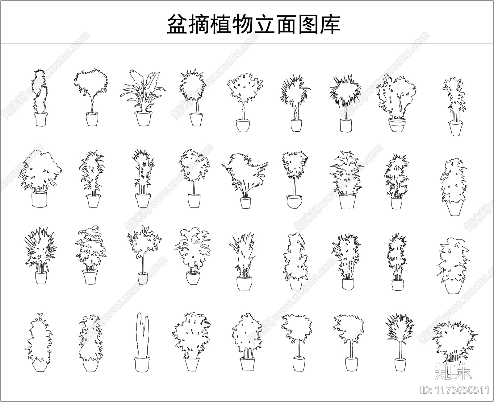 综合植物图库cad施工图下载【ID:1175650511】