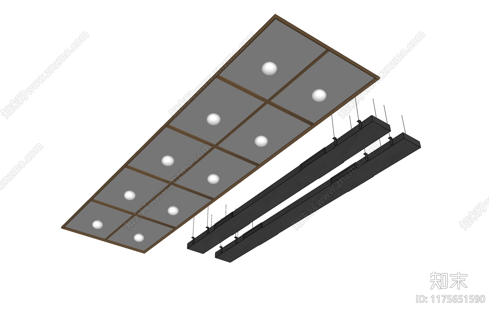 现代吊顶SU模型下载【ID:1175651590】