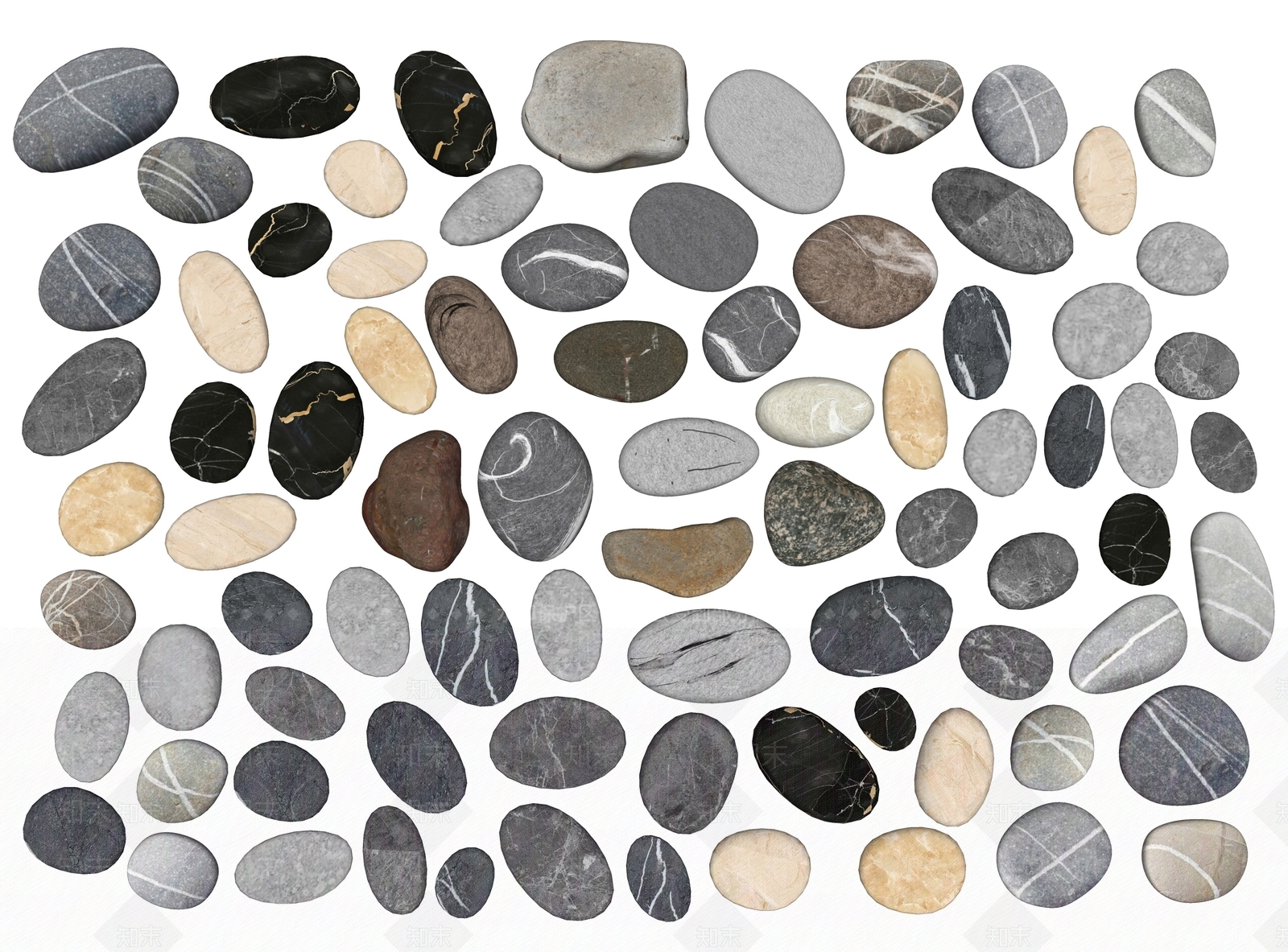 现代鹅卵石SU模型下载【ID:1175669881】