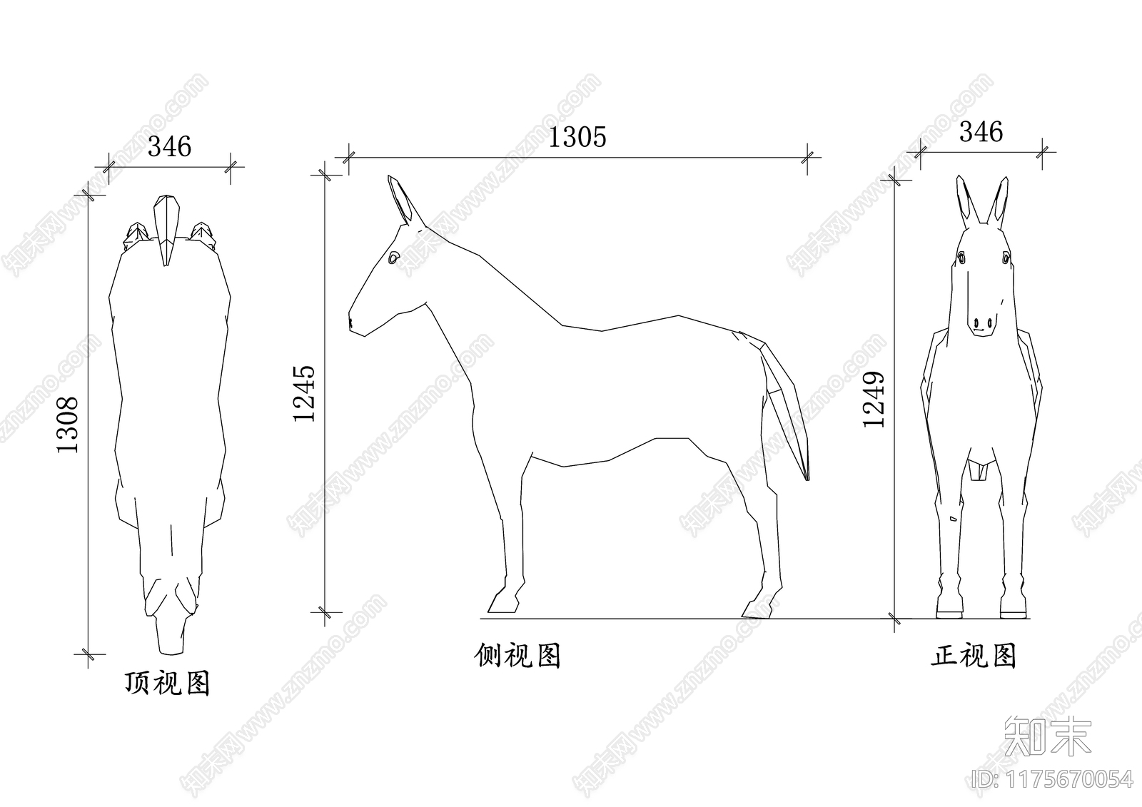 现代动物cad施工图下载【ID:1175670054】