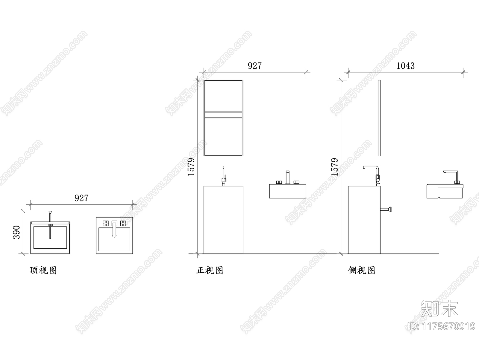 现代卫浴设施cad施工图下载【ID:1175670919】