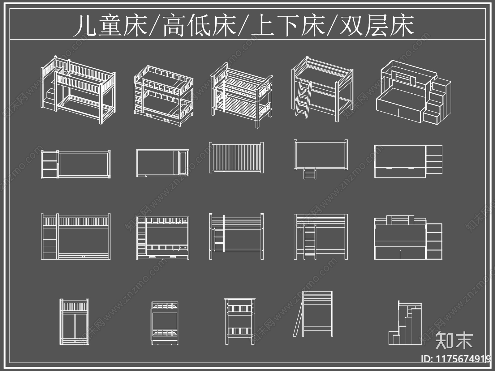 现代床cad施工图下载【ID:1175674919】