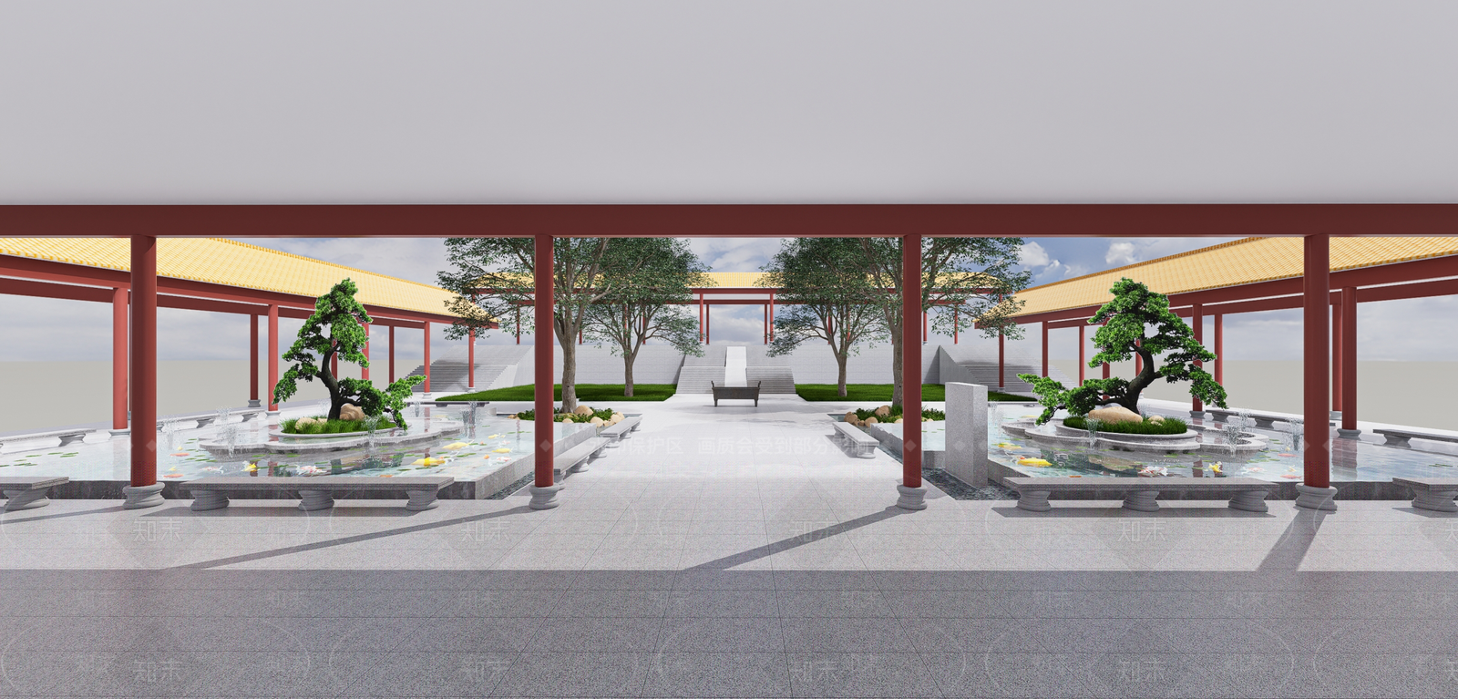 新中式其他公共空间SU模型下载【ID:1175677662】